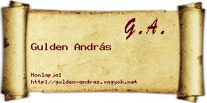 Gulden András névjegykártya